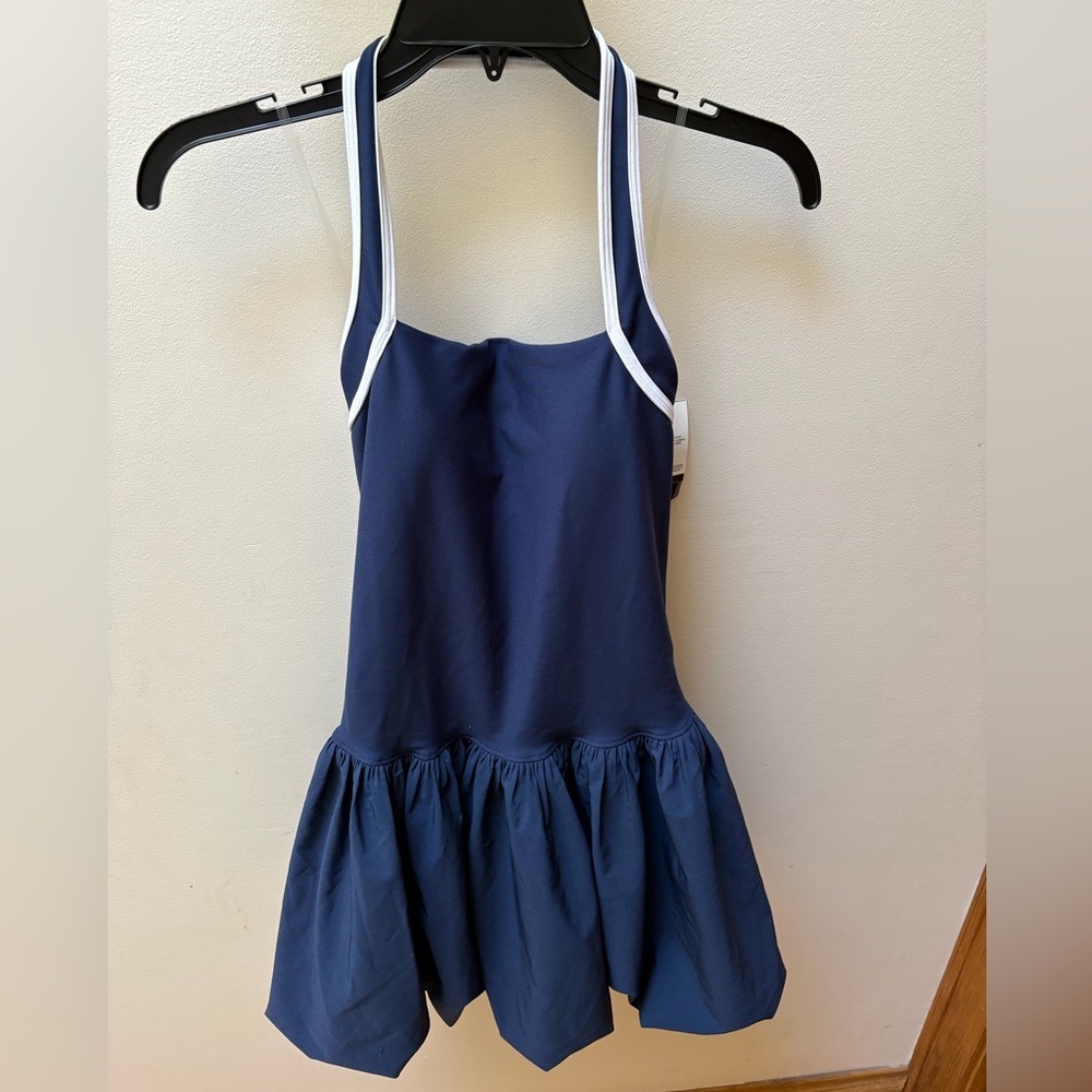 YPB motionTEK Halter Bubble Hem Mini Dress